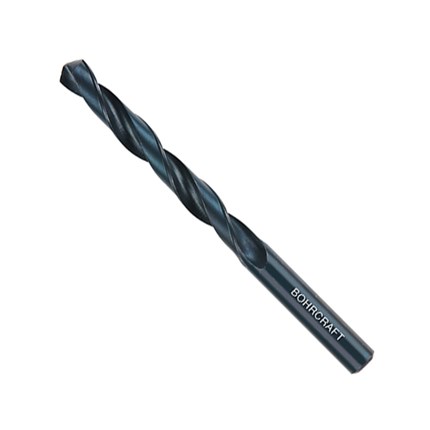 Črna vrtalna šipka s oznako BOHRCRAFT na cilindričnem delu, prikazana na beli podlagi.