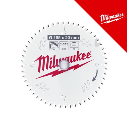 Milwaukee List cirkularne pile - alu 165X20X1. 6X52Z – listovi za pilu