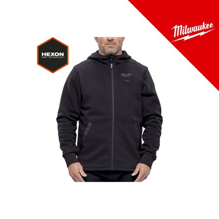 Milwaukee M12HHBL4-0(L) aku hoodie grijana crna – akumulatorski alat
