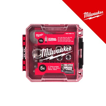 Milwaukee Kompaktni set nasadnih ključeva i bitova 1/4˝ 25 kom. – bitovi i nastavci za odvijanje