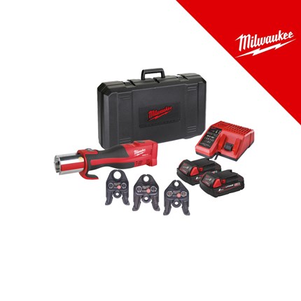 Milwaukee 18V force logic aku alat za prešanje bez četkica, u c koferu sa 2x2Ah baterijama i punjačem i čeljustima (M18BLHPT-202C - 4933451135) – baterije / akumulatori