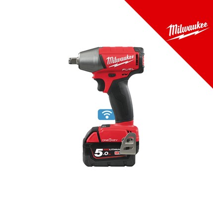 Milwaukee 18V aku udarni stezač, 300 nm, u x koferu sa 2x5Ah baterijama i sa punjačem (M18ONEIWF12-502X - 4933451374) – baterije / akumulatori