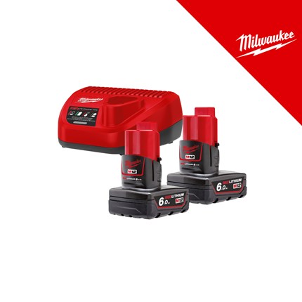 Milwaukee NRG set baterija 12V, 2X6Ah + C12 punjač, u kutiji (M12NRG-602) – baterije / akumulatori