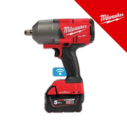 Milwaukee 18V aku udarni stezač, 1356 nm, u x koferu sa 2x5Ah baterijama i sa punjačem (M18ONEFHIWF12-502X - 4933459727) – baterije / akumulatori