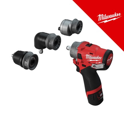 Milwaukee 12V aku bušilica/odvijač sa 4-u-1 glavama, u x koferu sa 2x2Ah baterijama i punjačem (M12FPDXKIT-202X - 4933464138) – odvijači