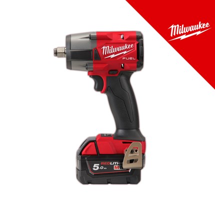 Milwaukee 18V aku udarni stezač, 881 nm, u x koferu sa 2x5Ah baterijama i sa punjačem (M18FMTIW2F12-502X - 4933478450) – baterije / akumulatori