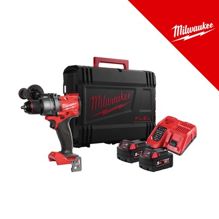 Milwaukee 18V aku udarna bušilica, 158Nm, u x koferu sa 2x5Ah baterijama i sa punjačem (M18FPD3-502X - 4933479860) – baterije / akumulatori