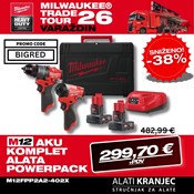 MILWAUKEE 12V AKU KOMPLET ALATA POWERPACK, u X koferu sa 2x4Ah baterijama i punjačem (M12FPP2A2-402X - 4933480587)