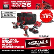 MILWAUKEE 18V AKU KOMPLET ALATA POWERPACK, u X koferu sa 2x5Ah baterijama i punjačem (M18FPP2E3-502XEU - 4933492516)