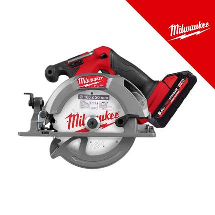 Milwaukee 18V aku cirkularna pila, u x koferu sa 2x3Ah baterijama i punjačem (M18FCS552-302X - 4933493589) – baterije / akumulatori