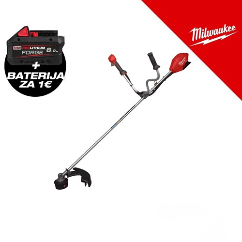 MILWAUKEE 18V AKU TRIMER ZA TRAVU, u kutiji sa 2x8Ah FORGE baterijama i punjačem (M18FBCU-802 - 4933499211)
