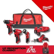 MILWAUKEE 12V AKU KOMPLET ALATA POWERPACK, s 2x2Ah baterijama i punjačem u torbi (M12BLPP4A-202B - 4933499693)