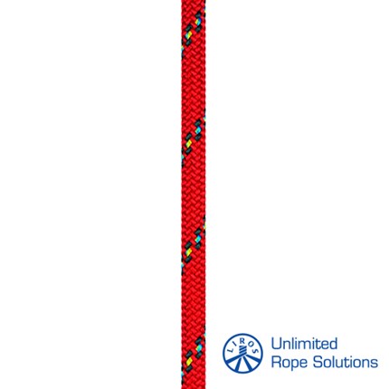 Crvena i plava pletena konopa s logotipom LROS Performance Vectran-Olympic Konopi O5mm Crveno-Plavo.