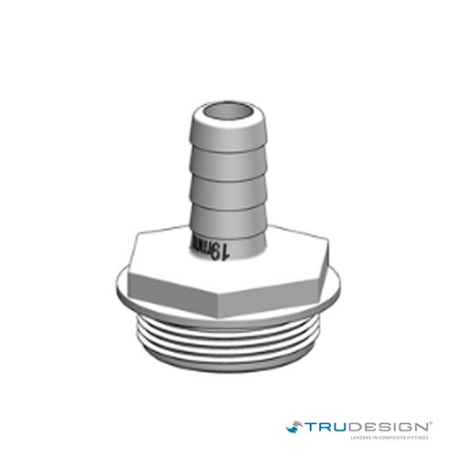 Bijeli tank fitting od 38 mm s navojem 1 1/2˝ BSP, dizajniran za preciznu montažu i pouzdanu funkcionalnost u industrijskim sustavima.