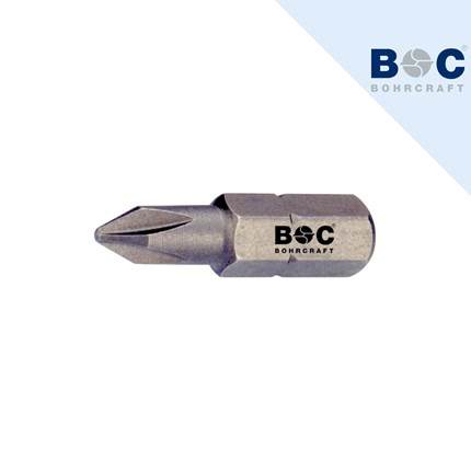 Metalni nastavak za odvijač s PH 1x25 duljinom, s logotipom BOC na površini, na bijeloj pozadini.