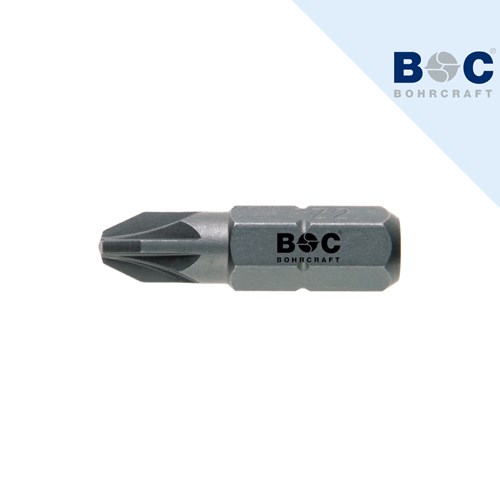 Metalni nastavak za odvijač s oznakom BOC, dizajniran za precizno uparivanje s PZ 1x25, prikazan na čistom bijelom pozadini.