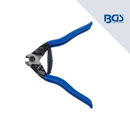 BGS pro+ 385 kliješta sjekača 195mm za sajle do 5mm, plavi ručci i crni detalji, na bijeloj pozadini.