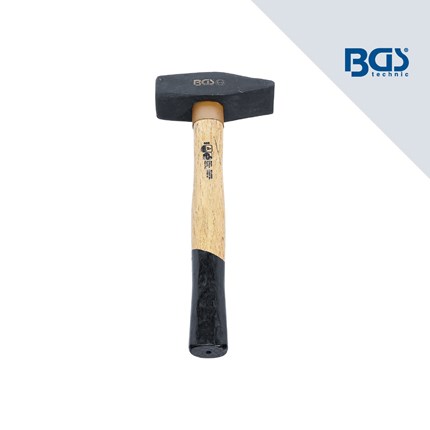 Čekić BGS pro+ 858 od 2000g s drvenim rukohvatom i crnim gumenim prekrivačem, dizajniran za profesionalnu upotrebu u bravaru.