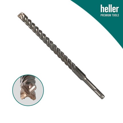 Heller SDS+ HELLER 4POWER svrdlo za armaturu 5x110 (radno 50) [1418/2612] prikazano na bijeloj pozadini s detaljem vrha svrdla.