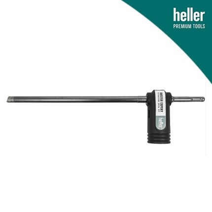 Čvrsti SDS+ HELLER DUSTER BIONIC 8x270 (radno 150) s dugim metalnim šipom i crnim držačem, dizajniran za precizno bušenje i udaranje.