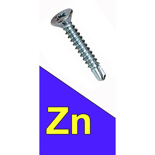Slika prikazuje vijak za lim DIN 7504P 5.5x55 Zn leptir TX30 na bijeloj pozadini s plavim trokutom i žutim natpisom "Zn".