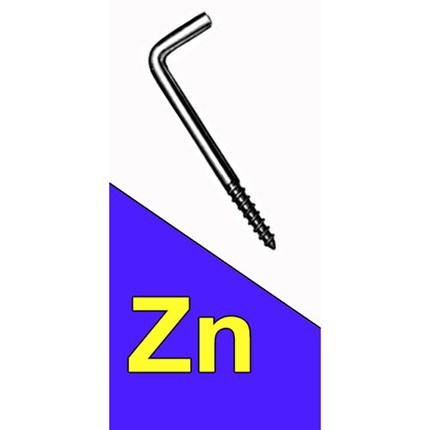 Zidna kuka UN 9513 3.0x25 HOLZ, s oznakom Zn na plavom pozadini.