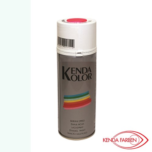 Bijeli sprej boja Kenda Kolor za PVC, 400 ml, s logotipom Kenda Farben.
