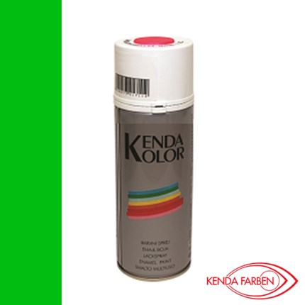 Kenda Kolor sprej boja u fluorescentnoj zelenoj boji od 400 ml, s logotipom Kenda Farben u donjem desnom kutu.