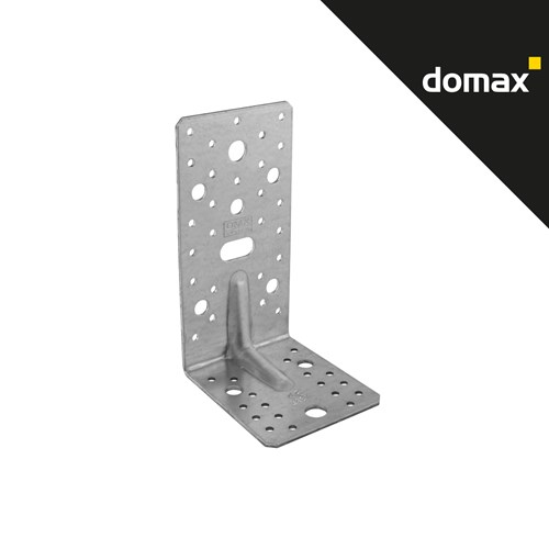 Metalni spojni kutnik s pojačanjem 172x105x90x3 mm, s više otvora za montažu, na bijeloj pozadini.