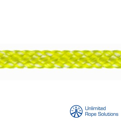 Neon žuto-bijeli Magic Sport 3mm pleteni kabel s logotipom Unlimited Rope Solutions.