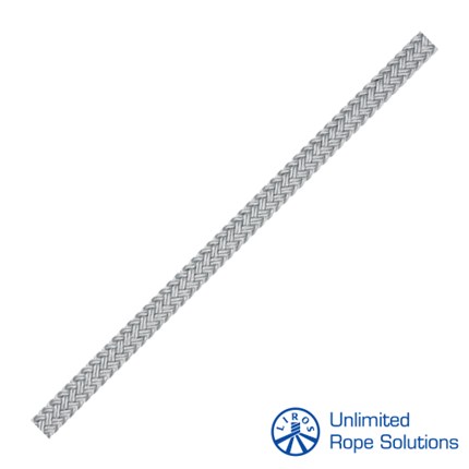 LIROS Mooring Porto Konopi 8mm srebrna, s logotipom Unlimited Rope Solutions.