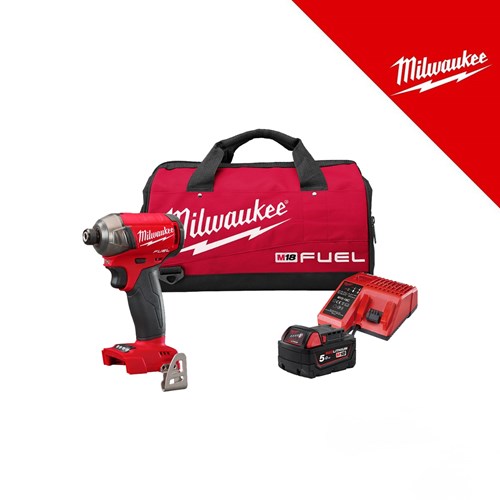 Milwaukee 18V aku uvrtač prsluk i odvijači gratis, 50 nm, u torbi s baterijom i punjačem (M18FQUID-501BRF - 4933500777) – odvijači