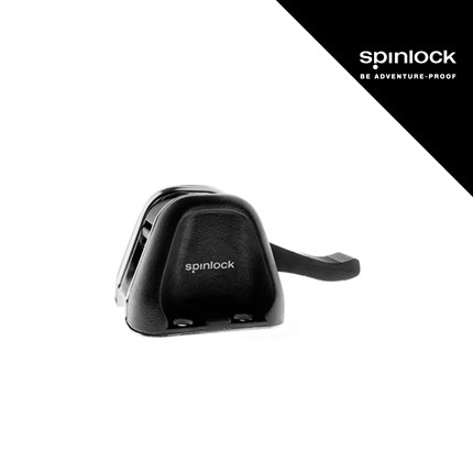 Crni jednostruki stoper Spinlock Sua mini s ručkom za podešavanje, prikazan na bijeloj pozadini.