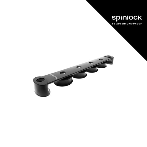Crni Spinlock T50 organizator sa četiri koloturnika, dizajniran za sigurno fiksiranje opreme, prikazan na čistom bijelom pozadini.