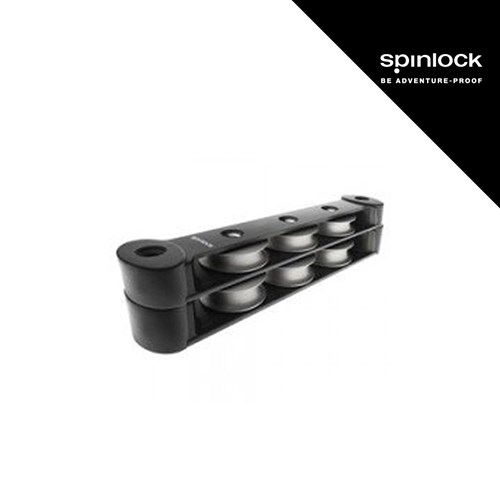 Crni Spinlock TC50/3D dupli organizator sa šest koloturnika, dizajniran za sigurno fiksiranje opreme.