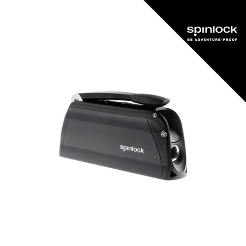 Crni Spinlock stoper s logotipom i oznakom, dizajniran za pouzdanost u avanturi.