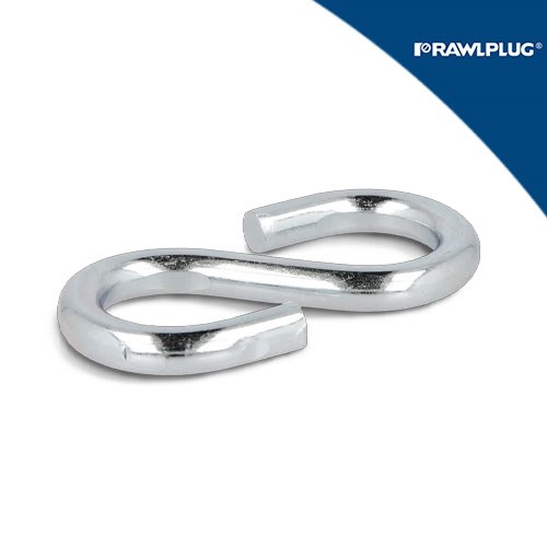 Sjajni, polirani metalni S-oblik od 5 mm, dizajniran za KUKA, s logotipom RAWLPLUG u gornjem desnom kutu.
