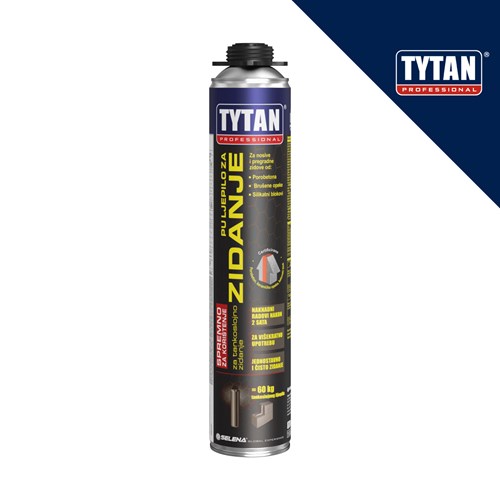 TYTAN PROFESSIONAL Tankoslojno PU ljepilo za zidanje 870 ml, spremnik za zidanje 870 ml.