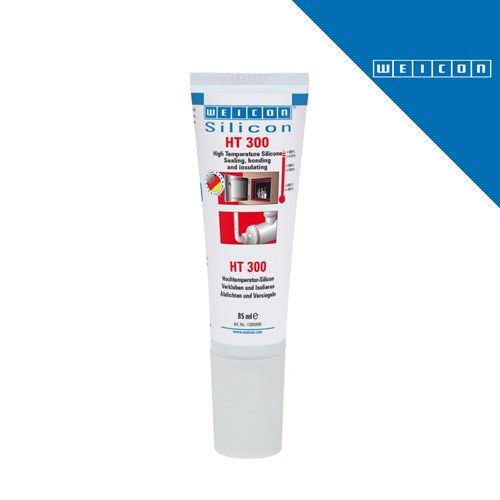 Bijela cijev WEICON Silicon HT 300, visokotemperaturno brtvilo i ljepilo otporno na visoke temperature, zapremine 85 ml.