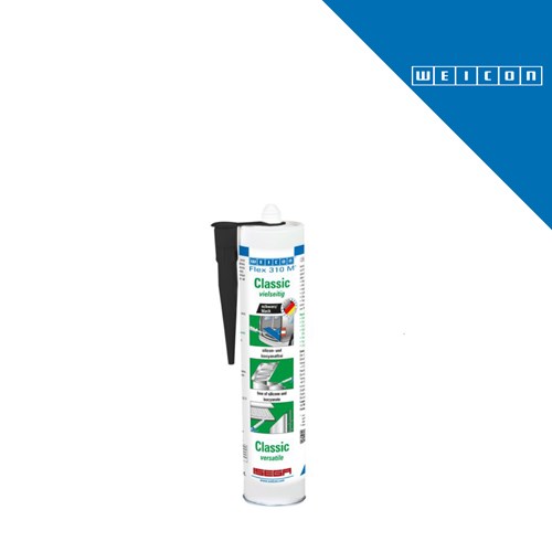 Crna cijev ljepila-brtvila WEICON Flex 310 M Classic, univerzalno brtvilo za industrijske primjene, volumen 310 ml.