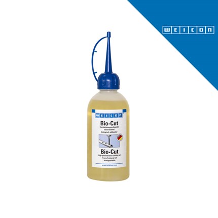 Bio-Cut tekućina za pomoć pri narezivanju navoja u 250 ml bočici, s logotipom WEICON na plavom pozadini.