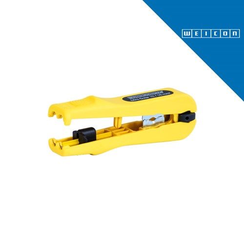 Jarko žuti mini-omotač WEICONTOOLS Mini-Solar 10/16 mm [10065754] s crnim detaljima i plavim logotipom u gornjem desnom kutu.