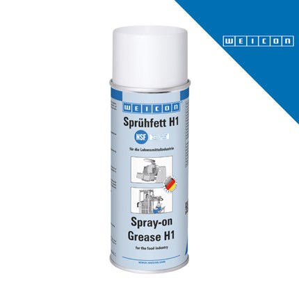 Bijela sprej-mast WEICON H1 za industrijsku upotrebu u hrani, u metalnom spreju od 400 ml.